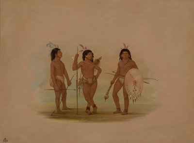 Un chef Puelchee et deux jeunes guerriers, 1854-1869 - George Catlin
