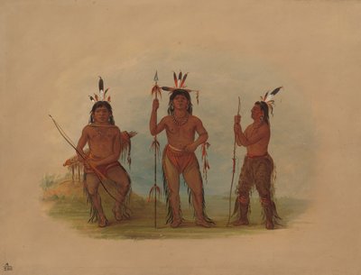 Chef Aléoutien et deux guerriers - George Catlin