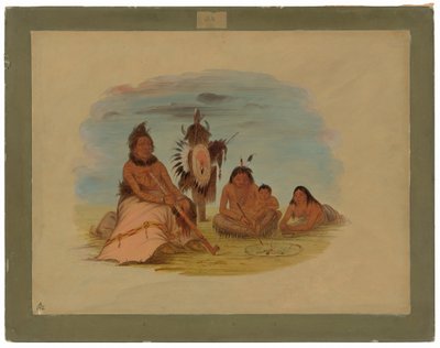 Un vieux chef Minatarree et sa famille - George Catlin
