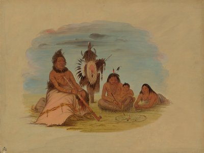 Un vieux chef Minatarree et sa famille, 1861-1869 - George Catlin