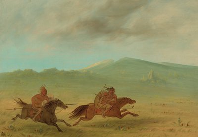 Un Indien Osage poursuivant un Camanchee - George Catlin
