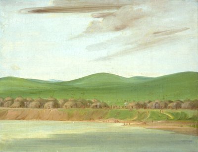 Village Arikara de pavillons recouverts de terre, 1600 miles au-dessus de St. Louis - George Catlin