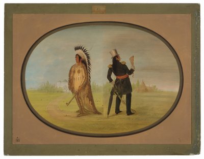 Chef Assinneboine avant et après la civilisation - George Catlin