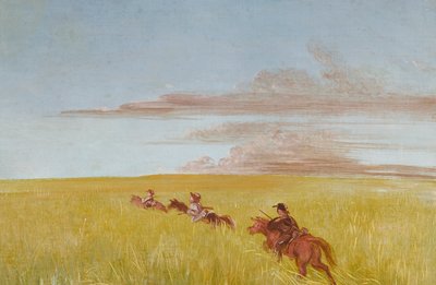 Bogard, Batiste et moi, voyageant dans le fond du Missouri - George Catlin