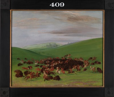 Chasse au bison, une entourée par les Hidatsa, 1832-1833 - George Catlin
