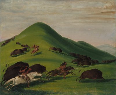 Chasse au bison sur les falaises de la prairie, 1832-1833 - George Catlin