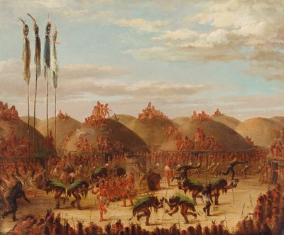 Danse du taureau, cérémonie Mandan O-kee-pa - George Catlin