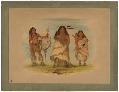 Chef Camanchee, sa femme et un guerrier - George Catlin
