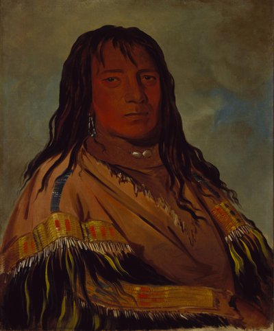 Chá-tee-wah-née-che, No Heart, chef de la bande Wah-ne-watch-to-nee-nah - George Catlin