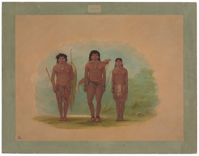 Chef Chaco, sa femme et un guerrier - George Catlin