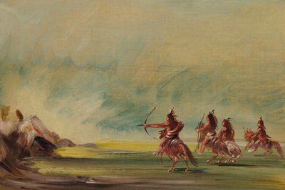 Les Comanches donnent des flèches au Medicine Rock - George Catlin