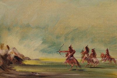 Comanche donnant des flèches au Rocher de la Médecine, 1837-1839 - George Catlin