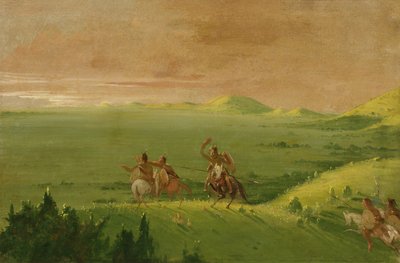 Partie de guerre comanche, chef découvrant l