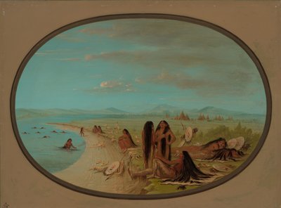 Guerriers Crow se baignant, 1861-1869 - George Catlin