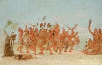 Danse sur le sac de médecine des braves - George Catlin