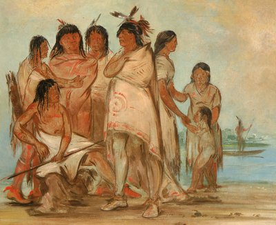 Du-cór-re-a, Chef de la Tribu, et Sa Famille, 1830 - George Catlin