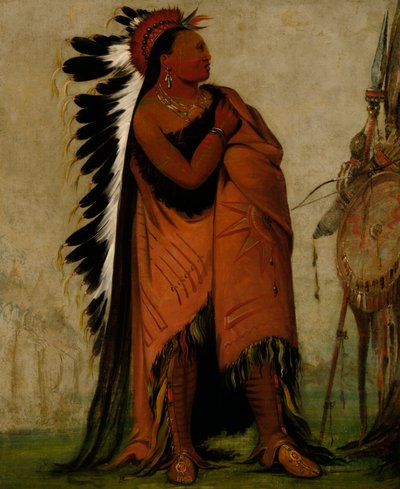 Eé-hee-a-duck-cée-a, Celui qui attache ses cheveux devant, 1832 - George Catlin