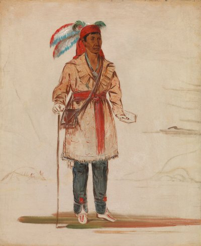 Ee-tów-o-kaum, des deux côtés de la rivière, chef de la tribu - George Catlin