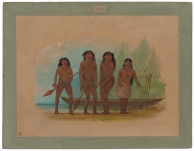 Quatre Indiens Fuegiens - George Catlin