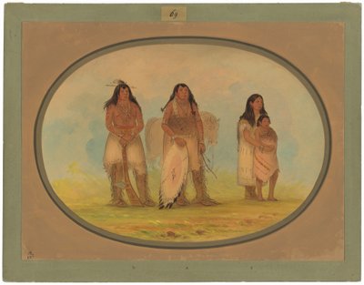 Quatre Indiens Kiowa - George Catlin