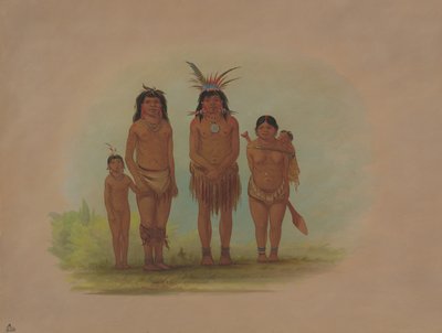 Quatre Indiens Sepibo - George Catlin