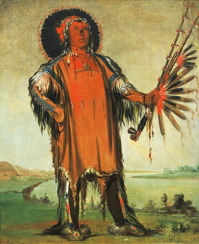 Ha-na-tá-nu-maúk, chef des loups, chef de la tribu - George Catlin