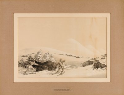 Chasse au buffle sur la neige--no. 15 - George Catlin