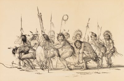Indiens en cercle, dansant--no. 30 - George Catlin
