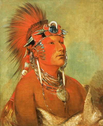 Jee-hé-o-hó-shah, ne peut être jeté à terre, un guerrier - George Catlin