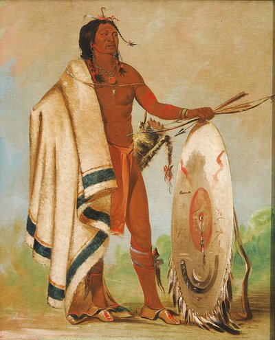 Kotz-a-tó-ah, bouclier fumé, guerrier émérite - George Catlin