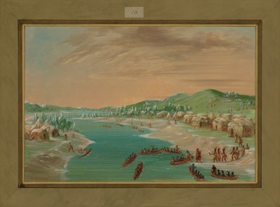 La Salle et son groupe arrivent au village des Illinois, 1er janvier 1680, 1847-48 - George Catlin