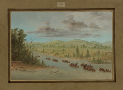 Le groupe de La Salle entrant dans le Mississippi en canoës, 6 février 1682, 1847-48 - George Catlin