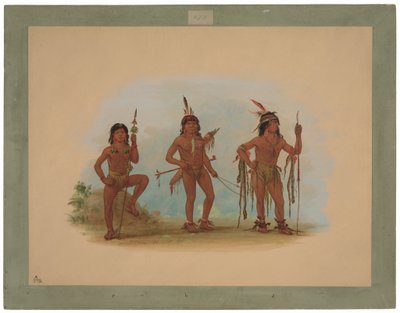 Homme-médecine Lengua avec deux guerriers - George Catlin