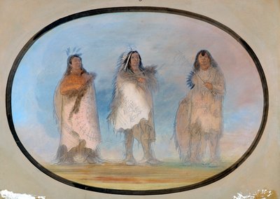 Petit Ours, Vent Raide, Le Chien, Trois guerriers distingués de la tribu Sioux, vers 1865-1871 - George Catlin