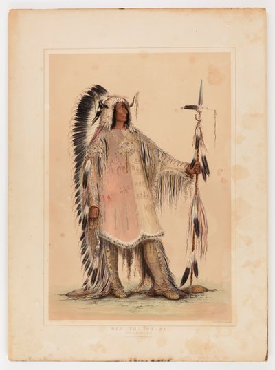 Mah-to-toh-pa, le chef des Mandans - George Catlin