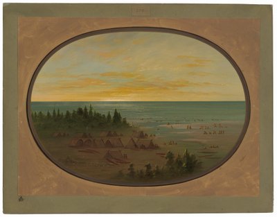 Village de Nayas - Indiens se baignant - George Catlin