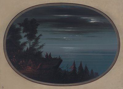 Village de Nayas la nuit - George Catlin