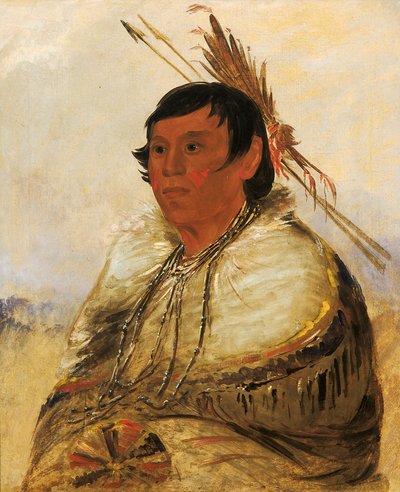 Ni-a-có-mo, Fixe avec le pied, un brave, 1830 - George Catlin