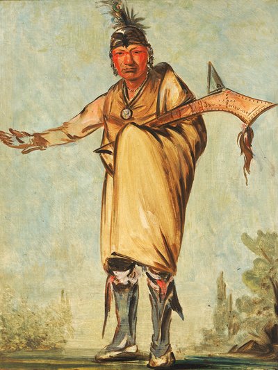 Náw-káw, Bois, ancien chef de la tribu, 1828 - George Catlin