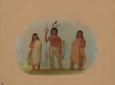 Chef Ottowa, sa femme et un guerrier, 1861-1869 - George Catlin