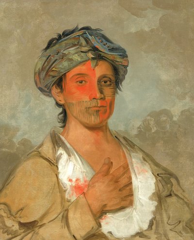 Pah-te-cóo-saw, homme droit, semi-civilisé - George Catlin