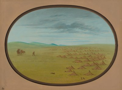 Village de chiens de prairie - George Catlin