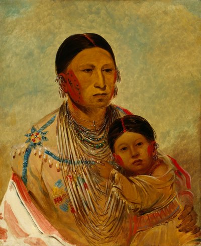 Ru-ton-ye-wee-ma, pigeon bavard, épouse de Nuage blanc - George Catlin