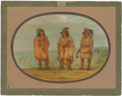 Chef Seneca, Red Jacket, avec deux guerriers - George Catlin