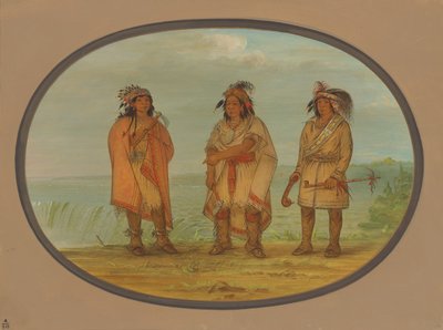 Chef Seneca, Red Jacket, avec deux guerriers - George Catlin