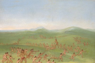 Sham Fight, Mandan Boys - George Catlin