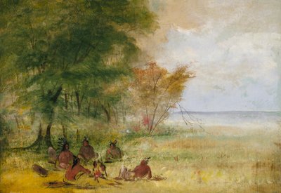 Conseil des Indiens Sioux, chefs en profonde délibération, 1832-1837 - George Catlin