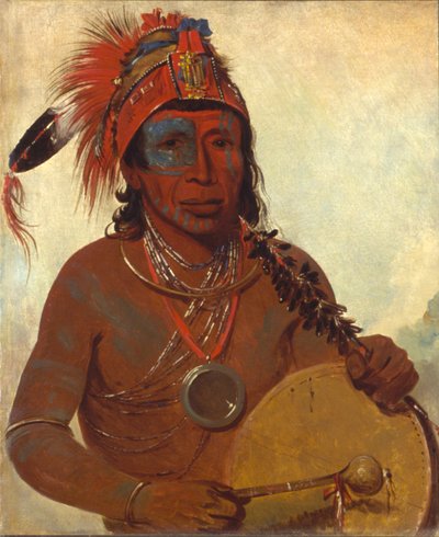 Tóh-to-wah-kón-da-pee, Blue Medicine, un homme-médecine de la bande Ting-ta-to-ah - George Catlin