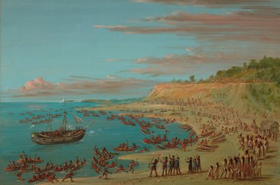Le Griffin entrant dans le port de Mackinaw, 27 août 1679 - George Catlin