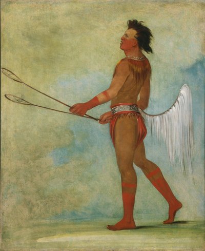 Tul-lock-chish-ko, Boit le jus de la pierre, en tenue de joueur de balle - George Catlin